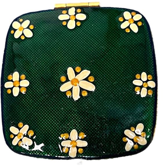 Jay Strongwater Accessories - Jay Strongwater Compact Mirror Flowers floral enamel quiet lux luxury